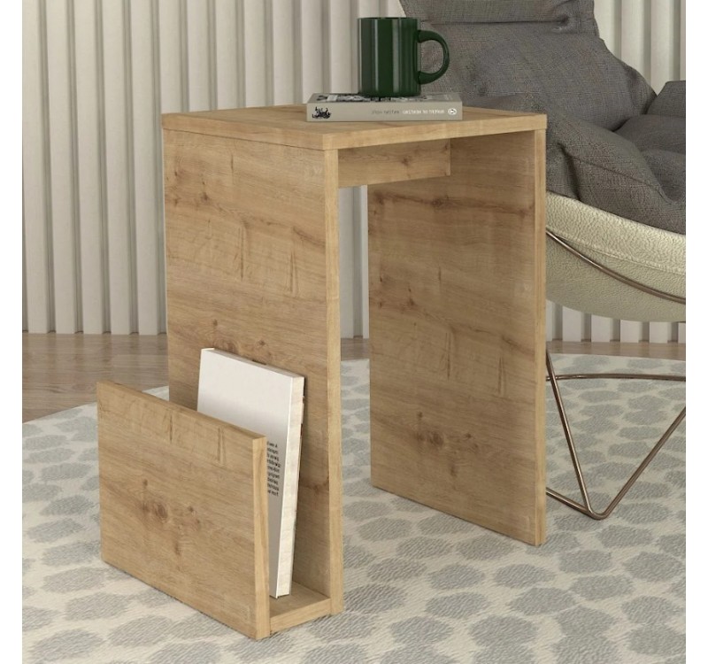 Τραπεζάκι βοηθητικό Regnar Megapap χρώμα sapphire oak 43,1x33,5x52εκ.