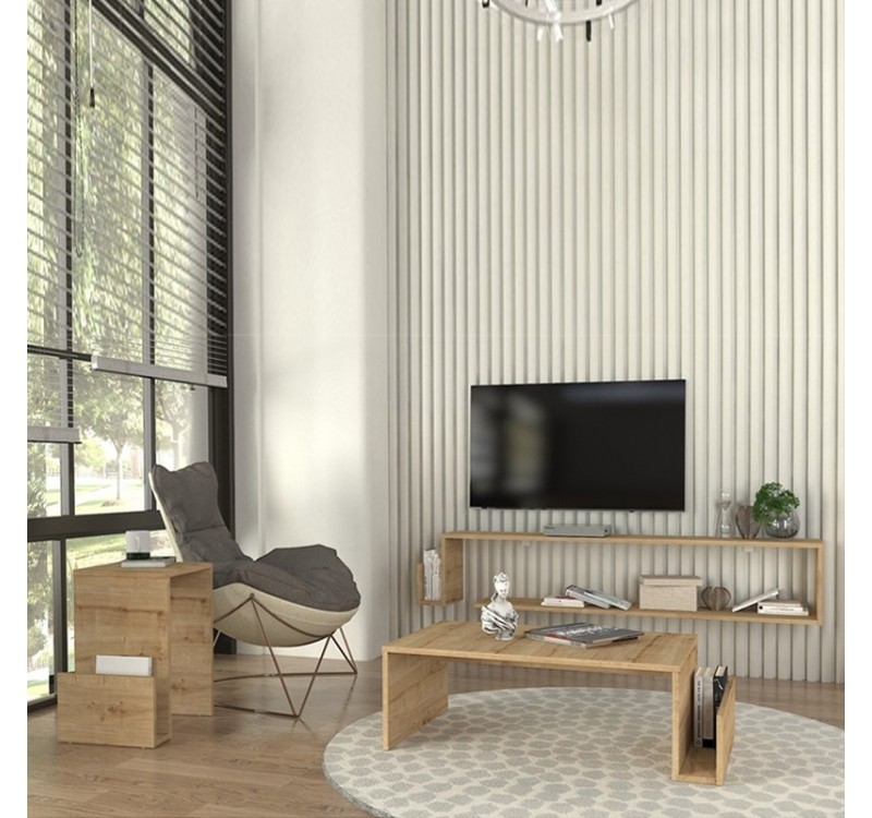 Τραπεζάκι βοηθητικό Regnar Megapap χρώμα sapphire oak 43,1x33,5x52εκ.