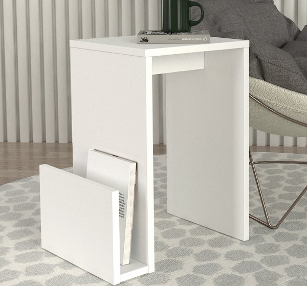 Τραπεζάκι βοηθητικό Regnar Megapap χρώμα λευκό  43,1x33,5x52εκ.