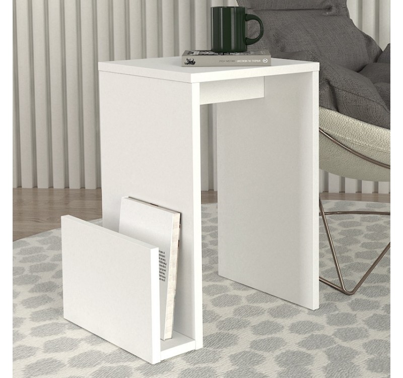 Τραπεζάκι βοηθητικό Regnar Megapap χρώμα λευκό  43,1x33,5x52εκ.