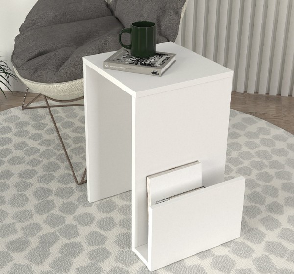 Τραπεζάκι βοηθητικό Regnar Megapap χρώμα λευκό  43,1x33,5x52εκ.