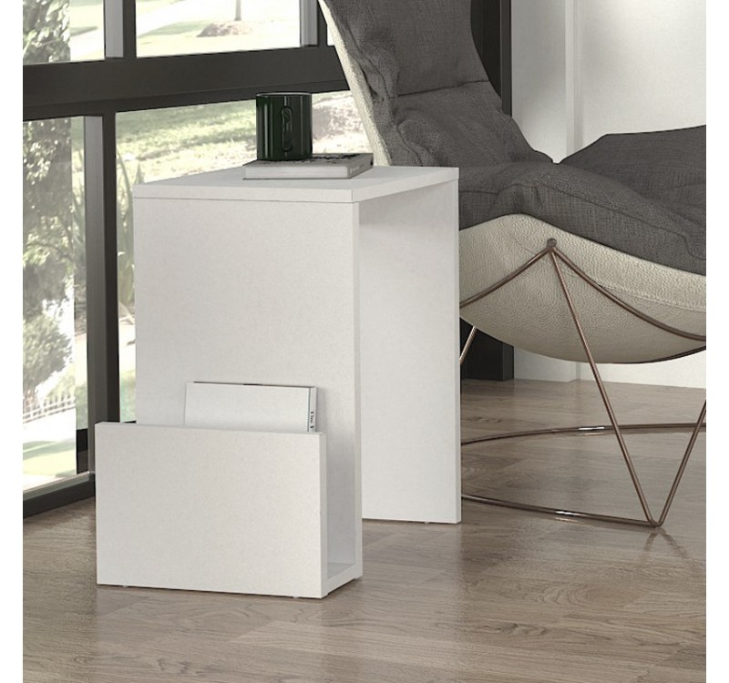Τραπεζάκι βοηθητικό Regnar Megapap χρώμα λευκό  43,1x33,5x52εκ.