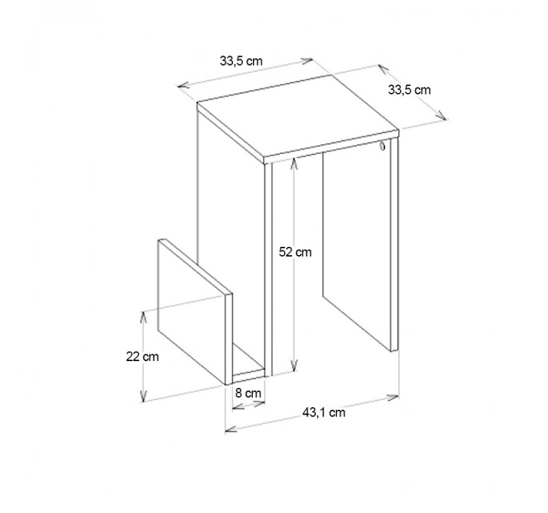 Τραπεζάκι βοηθητικό Regnar Megapap χρώμα λευκό  43,1x33,5x52εκ.