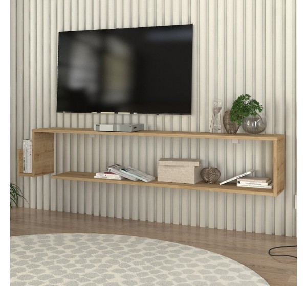 Έπιπλο τηλεόρασης επιτοίχιο Regnar Megapap χρώμα sapphire oak 168,6x25x31,8εκ.