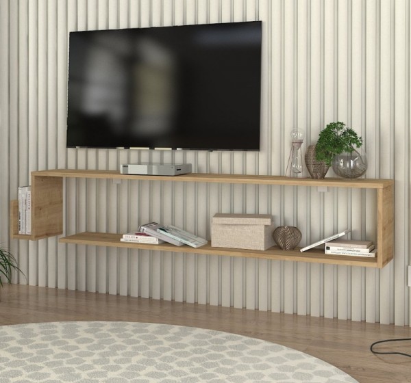 Έπιπλο τηλεόρασης επιτοίχιο Regnar Megapap χρώμα sapphire oak 168,6x25x31,8εκ.