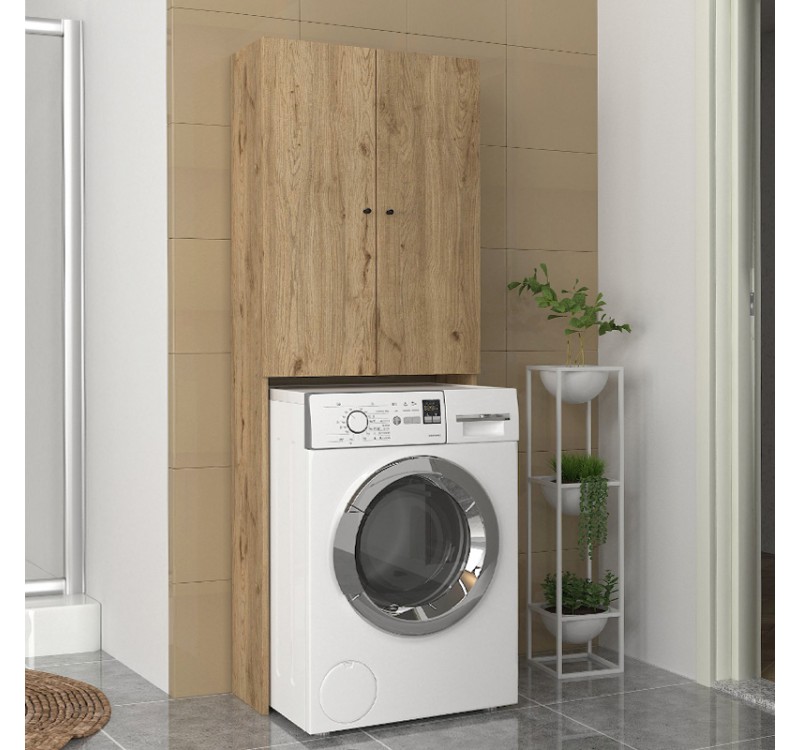 Έπιπλο πλυντηρίου Romme Megapap χρώμα sepet oak 65x27,1x180εκ.