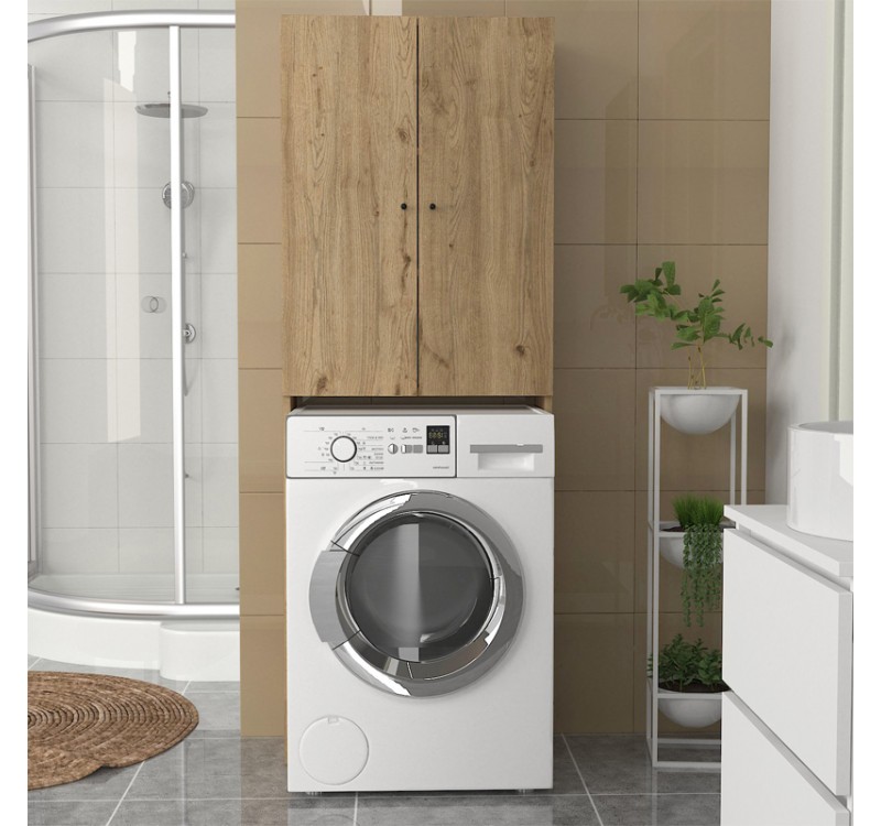 Έπιπλο πλυντηρίου Romme Megapap χρώμα sepet oak 65x27,1x180εκ.