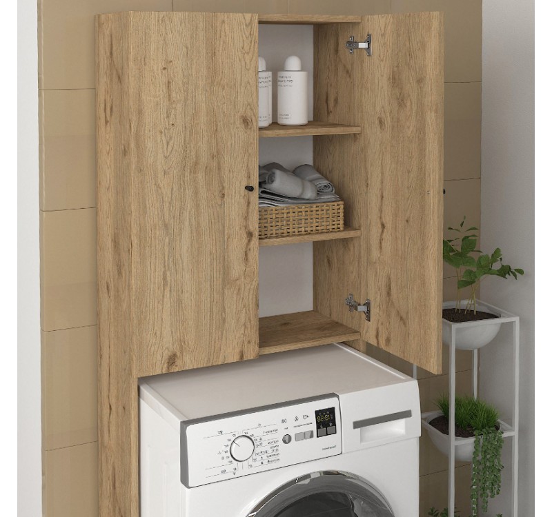 Έπιπλο πλυντηρίου Romme Megapap χρώμα sepet oak 65x27,1x180εκ.
