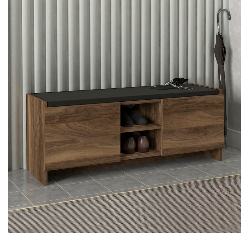 Παπουτσοθήκη Verly Megapap χρώμα καρυδί 110x33,2x43εκ.