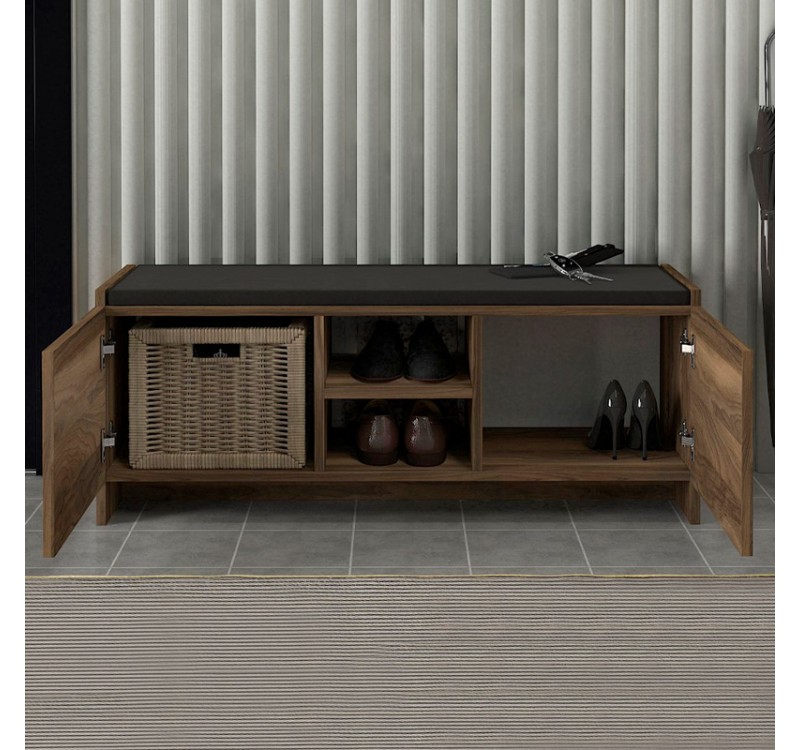 Παπουτσοθήκη Verly Megapap χρώμα καρυδί 110x33,2x43εκ.