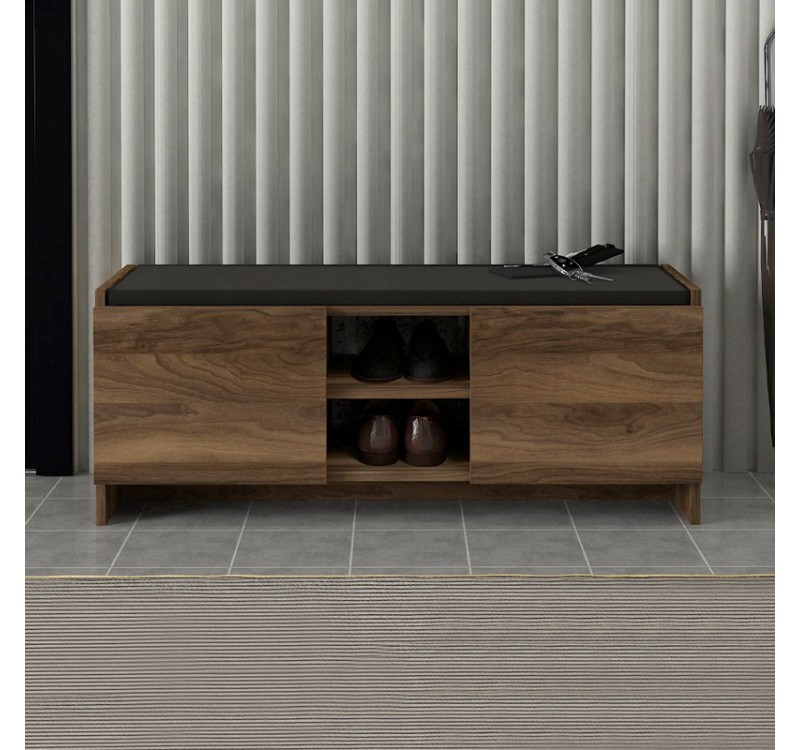 Παπουτσοθήκη Verly Megapap χρώμα καρυδί 110x33,2x43εκ.