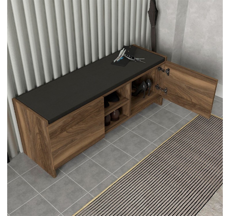 Παπουτσοθήκη Verly Megapap χρώμα καρυδί 110x33,2x43εκ.