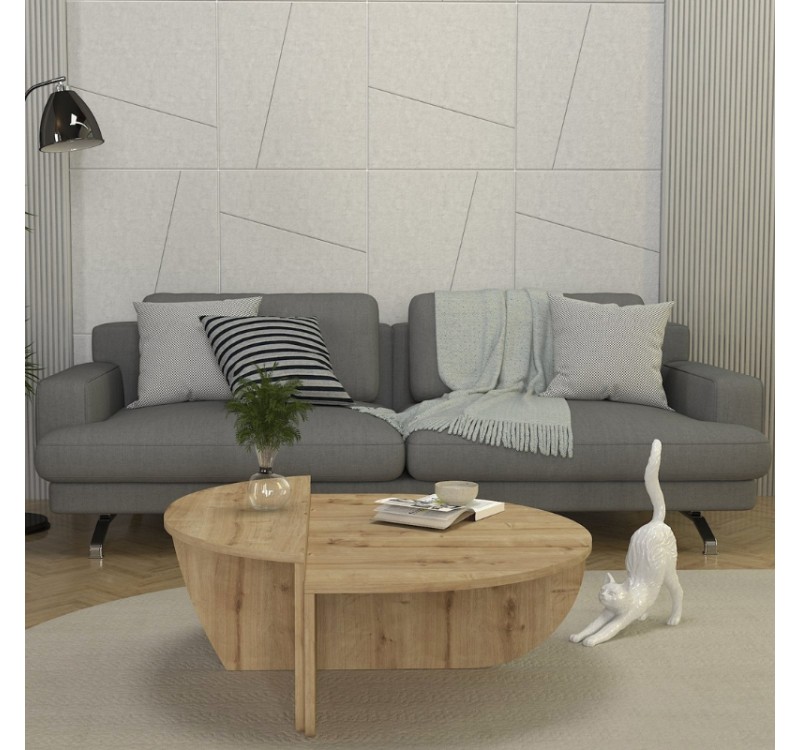 Τραπεζάκι σαλονιού Nilvia Megapap χρώμα sapphire oak Ø85x35εκ.