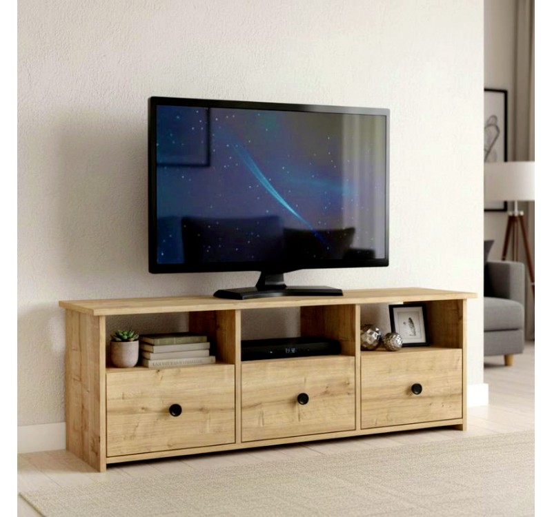 Έπιπλο τηλεόρασης Mahen Megapap χρώμα sapphire oak 140x35x49,8εκ.