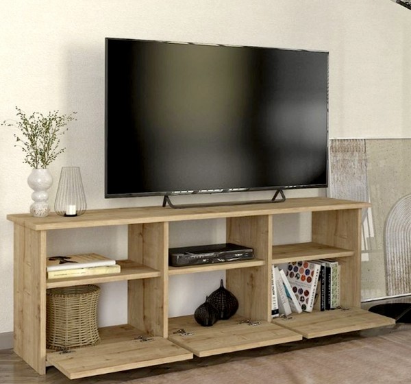Έπιπλο τηλεόρασης Mahen Megapap χρώμα sapphire oak 140x35x49,8εκ.
