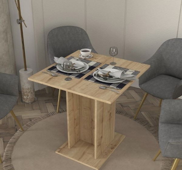 Τραπέζι Allos Megapap χρώμα sapphire oak 75x75x77εκ.