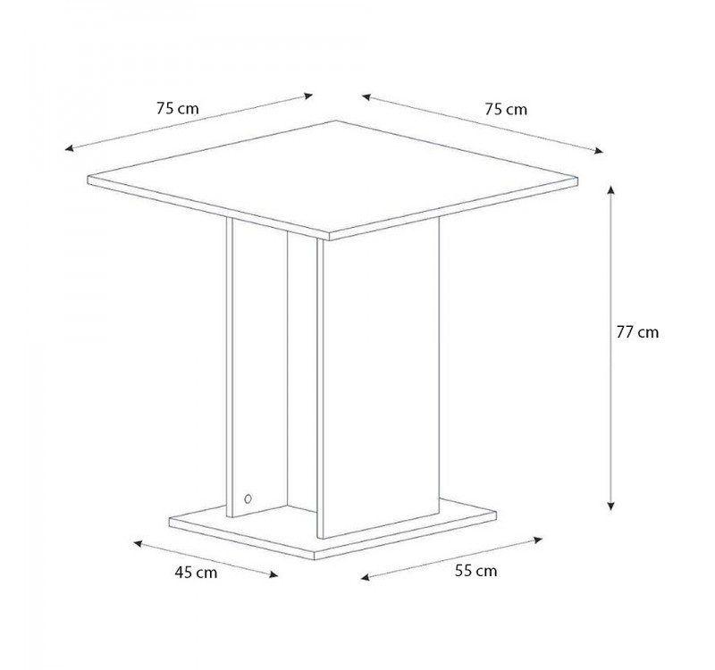 Τραπέζι Allos Megapap χρώμα λευκό εφέ μαρμάρου 75x75x77εκ.
