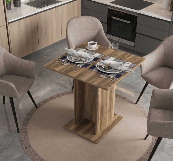 Τραπέζι Allos Megapap χρώμα καρυδί 75x75x77εκ.