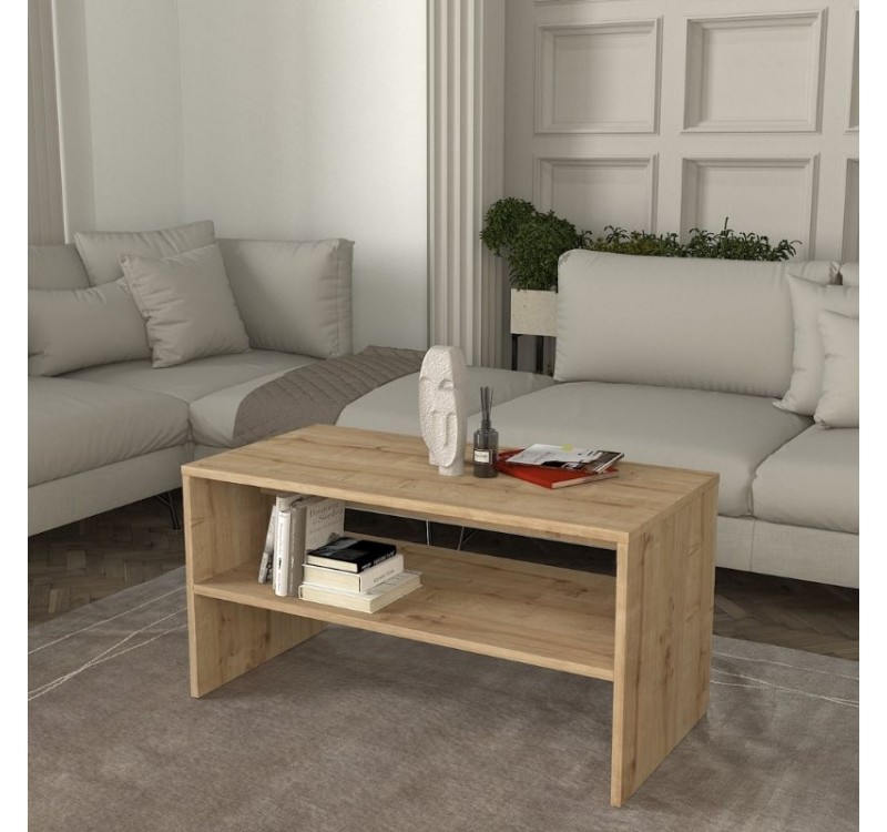 Τραπεζάκι σαλονιού Eleva Megapap χρώμα sapphire oak 90x44,6x46,4εκ.