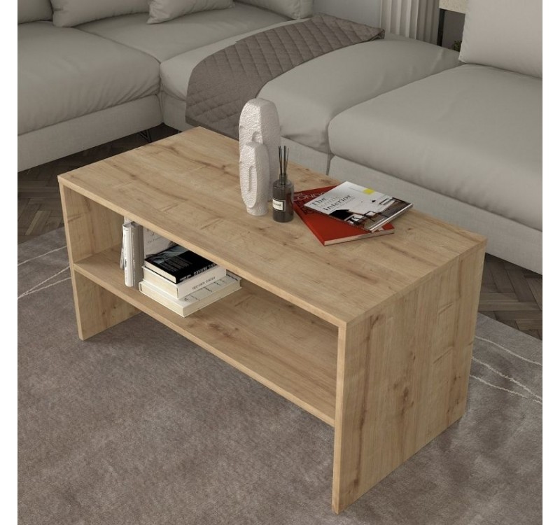 Τραπεζάκι σαλονιού Eleva Megapap χρώμα sapphire oak 90x44,6x46,4εκ.