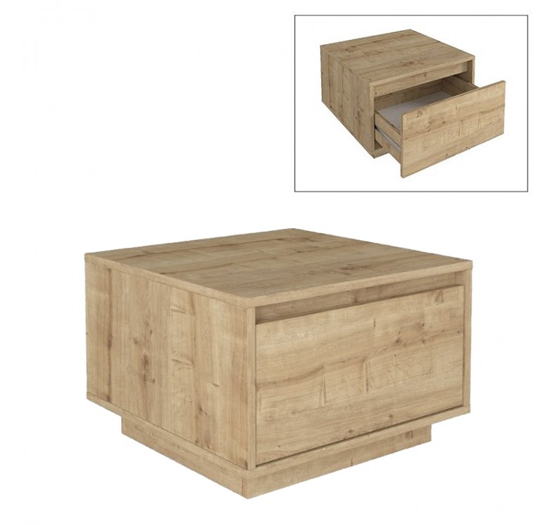 Τραπεζάκι σαλονιού Pura Megapap χρώμα sapphire oak 60x60x40εκ.