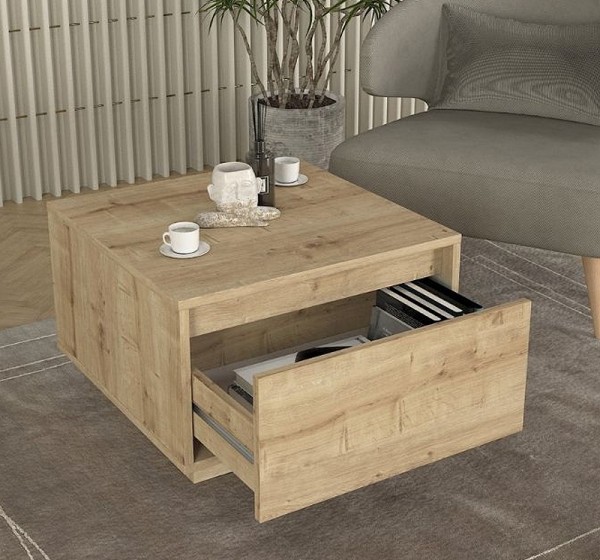 Τραπεζάκι σαλονιού Pura Megapap χρώμα sapphire oak 60x60x40εκ.