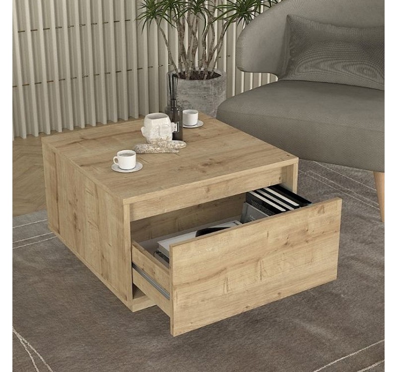 Τραπεζάκι σαλονιού Pura Megapap χρώμα sapphire oak 60x60x40εκ.