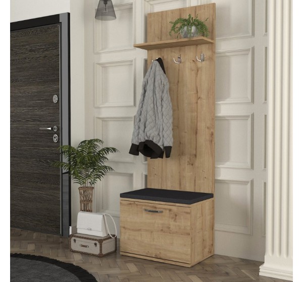 Έπιπλο εισόδου Track Megapap χρώμα sapphire oak 60x38,2x190εκ.