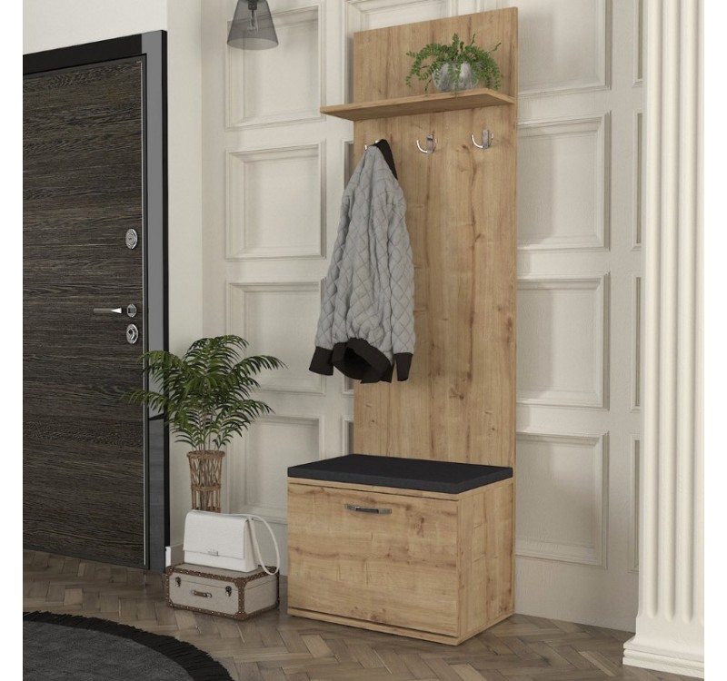 Έπιπλο εισόδου Track Megapap χρώμα sapphire oak 60x38,2x190εκ.
