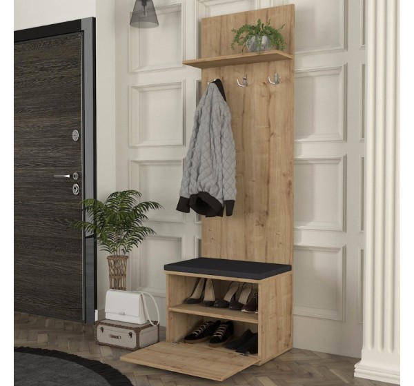 Έπιπλο εισόδου Track Megapap χρώμα sapphire oak 60x38,2x190εκ.