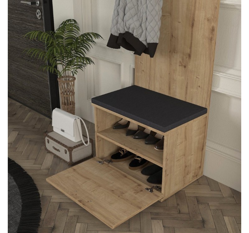 Έπιπλο εισόδου Track Megapap χρώμα sapphire oak 60x38,2x190εκ.