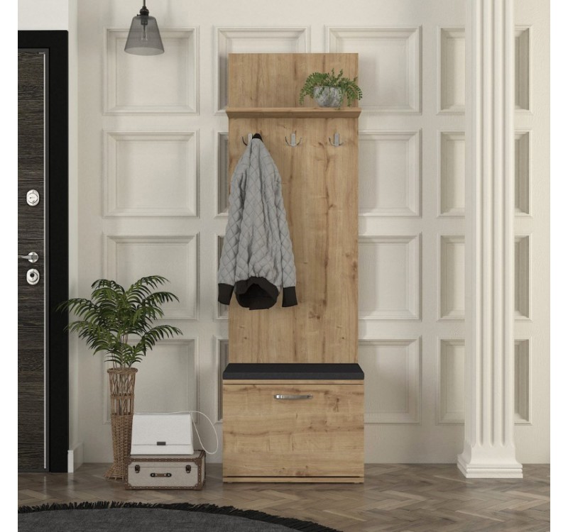 Έπιπλο εισόδου Track Megapap χρώμα sapphire oak 60x38,2x190εκ.