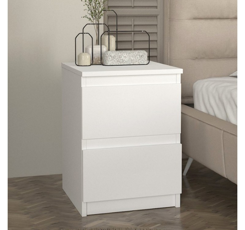 Κομοδίνο Breve Megapap χρώμα λευκό 39,8x41,8x55εκ.