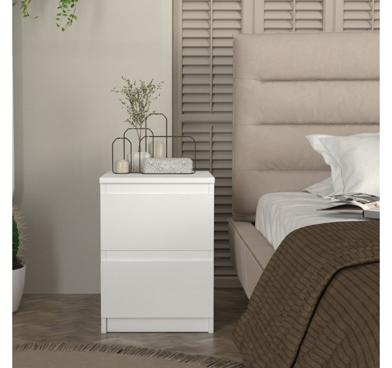 Κομοδίνο Breve Megapap χρώμα λευκό 39,8x41,8x55εκ.