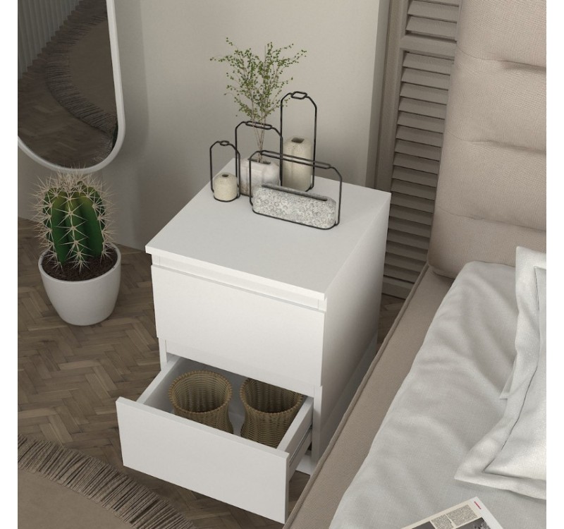 Κομοδίνο Breve Megapap χρώμα λευκό 39,8x41,8x55εκ.