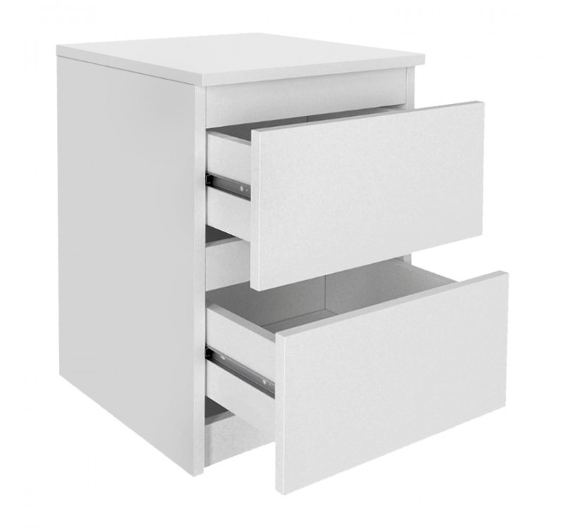 Κομοδίνο Breve Megapap χρώμα λευκό 39,8x41,8x55εκ.