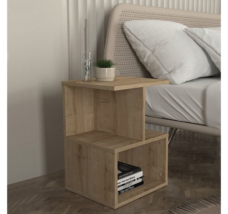 Κομοδίνο - Τραπεζάκι βοηθητικό Entiero Megapap χρώμα sapphire oak 39,8x35x54,6εκ.