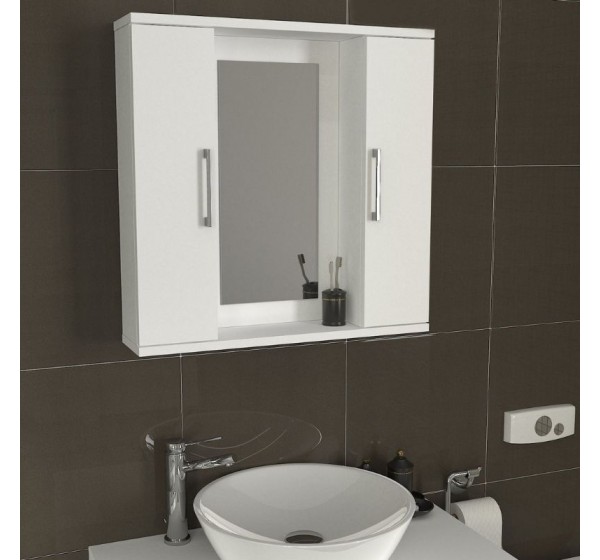 Καθρέπτης μπάνιου Surra Μegapap χρώμα λευκό 65x15,3x65εκ.