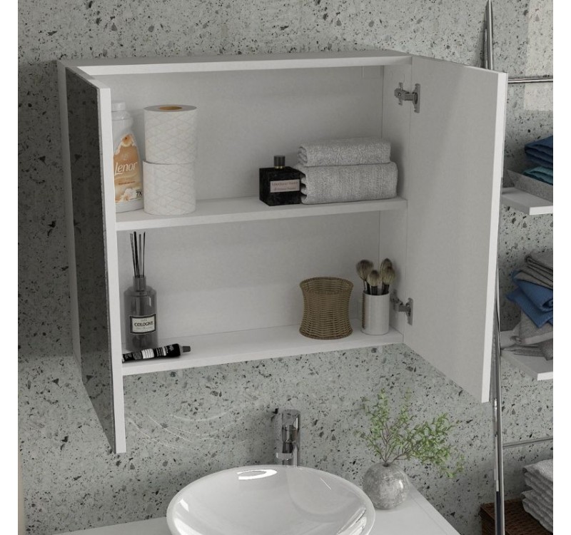 Καθρέπτης μπάνιου Binary Μegapap χρώμα λευκό 75x17,2x65εκ.