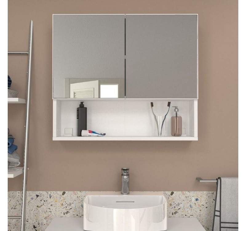 Καθρέπτης μπάνιου Trama Μegapap χρώμα λευκό 75x16,8x65εκ.