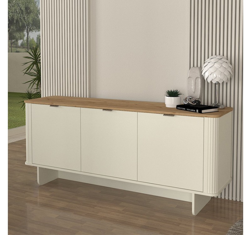 Μπουφές Bohema Megapap χρώμα ivory - sepet oak 180x47x76,6εκ.