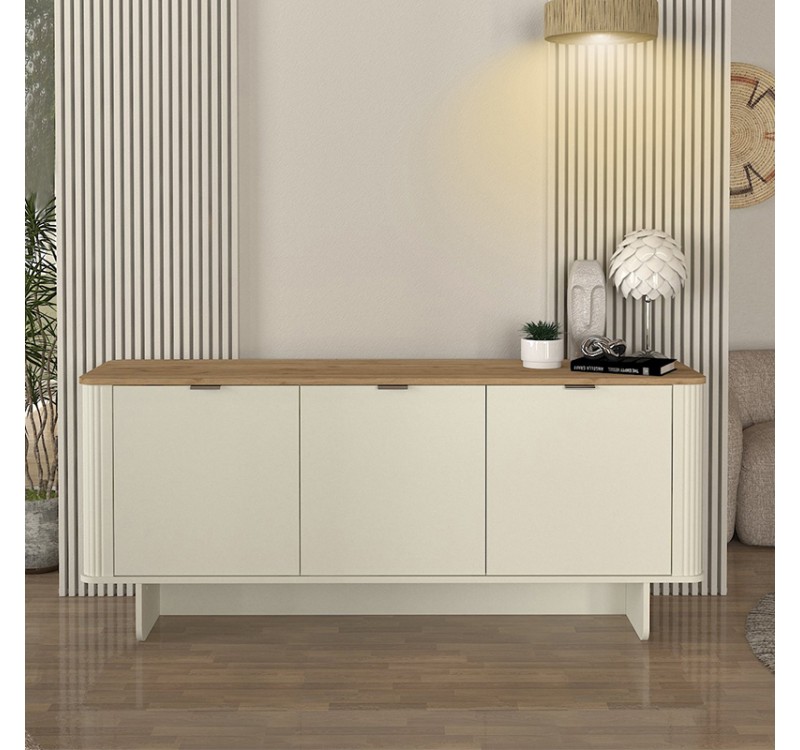 Μπουφές Bohema Megapap χρώμα ivory - sepet oak 180x47x76,6εκ.