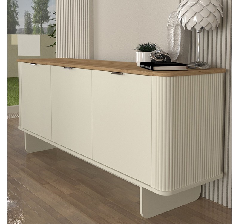 Μπουφές Bohema Megapap χρώμα ivory - sepet oak 180x47x76,6εκ.
