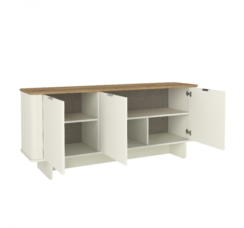 Μπουφές Bohema Megapap χρώμα ivory - sepet oak 180x47x76,6εκ.