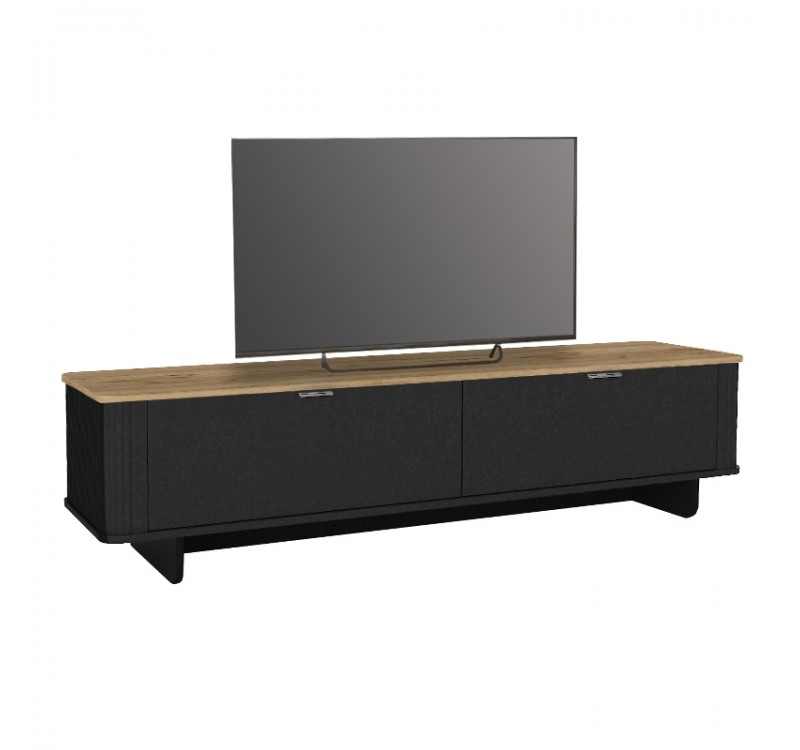 Έπιπλο τηλεόρασης Bohema Megapap χρώμα μαύρο - sepet oak 180x47x45,6εκ.