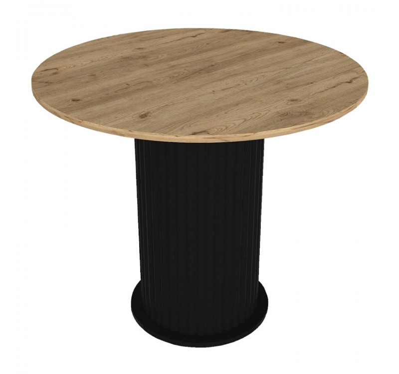 Τραπέζι Bohema Megapap χρώμα μαύρο - sepet oak Ø90x77,7εκ.