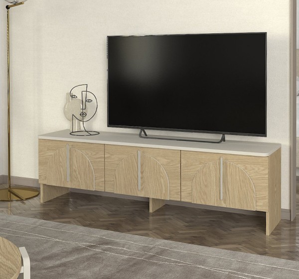 Έπιπλο τηλεόρασης Rebel Megapap χρώμα rota oak - sandstone 150x35x45εκ.