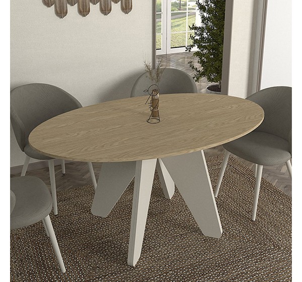 Τραπέζι Rebel Megapap χρώμα rota oak - sandstone 150x90x75εκ.