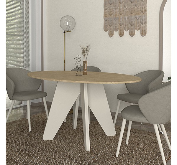 Τραπέζι Rebel Megapap χρώμα rota oak - sandstone 150x90x75εκ.