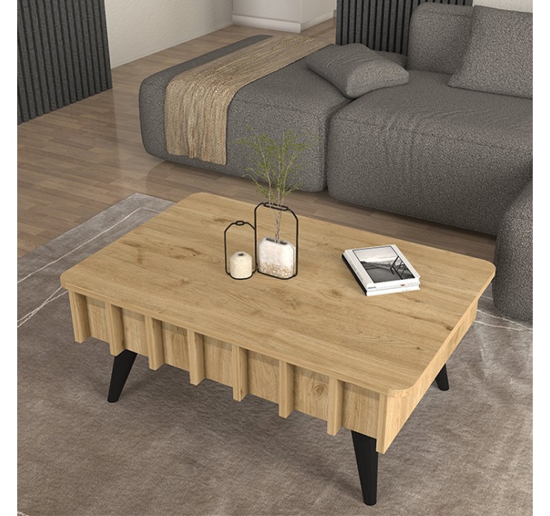 Τραπεζάκι σαλονιού Gemma Megapap χρώμα sepet oak 90x59,6x36,8εκ.
